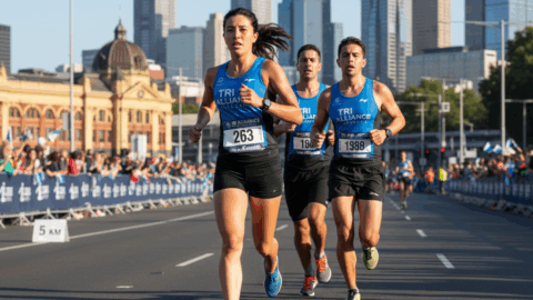 Melbourne marathon lead runners