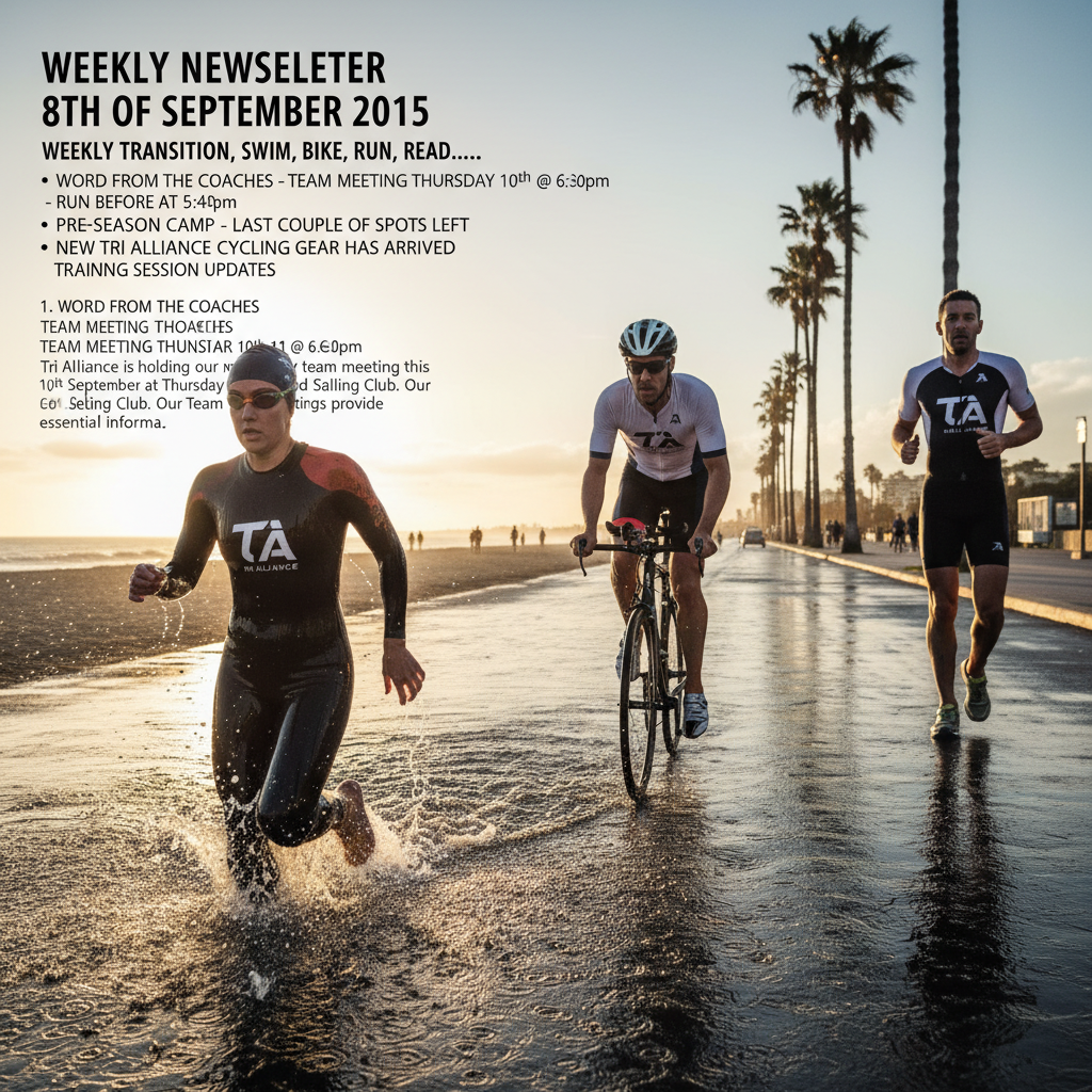 Weekly Newsletter 8th of September 2015