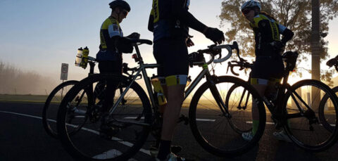 Tri Alliance athletes preparing for an early Melbourne winter ride