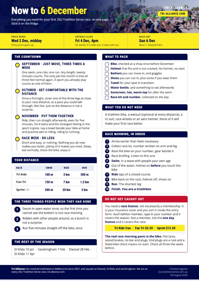 Preview of the one page Now to 6 December planner