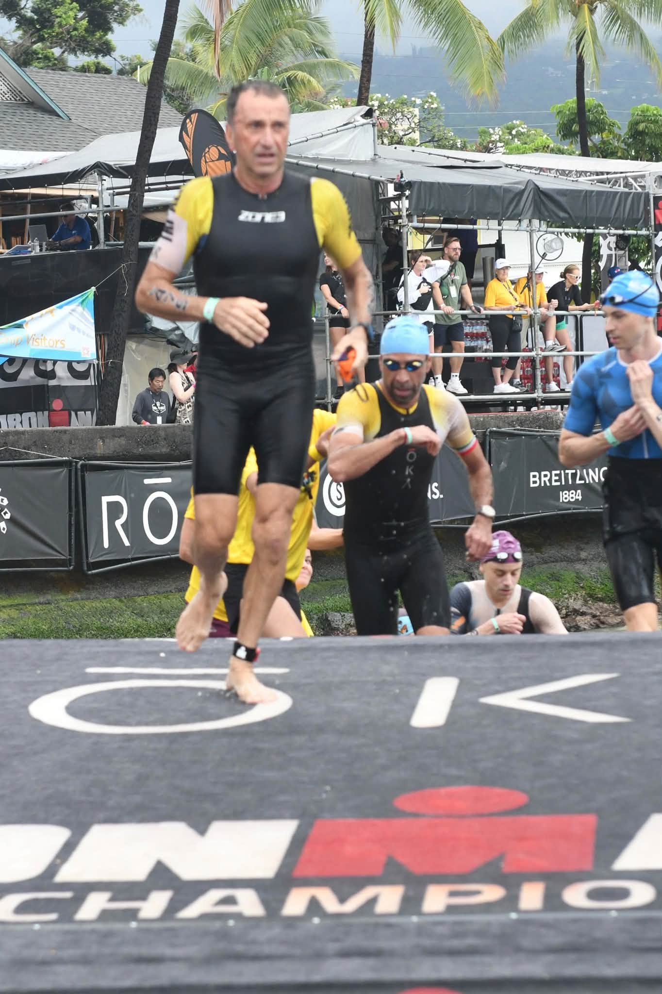 Mario Staffieri running out of the water at the Ironman World Championship in Kona